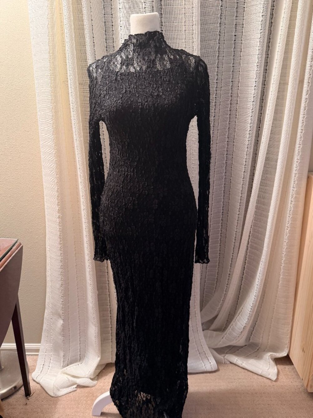 Black Lace Maxi body con dress